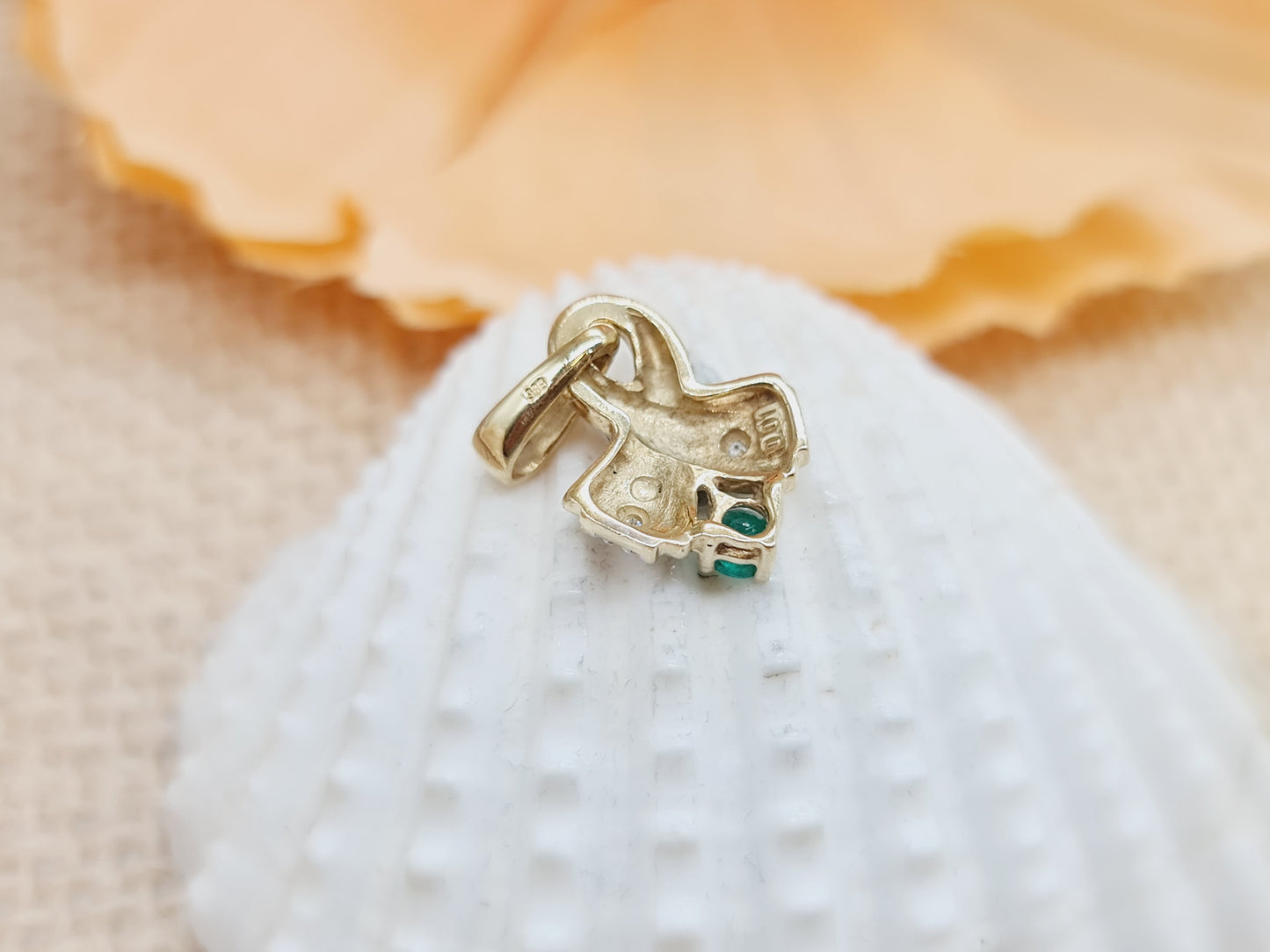 Anhänger Smaragd Brillanten 585 14 KT Gold