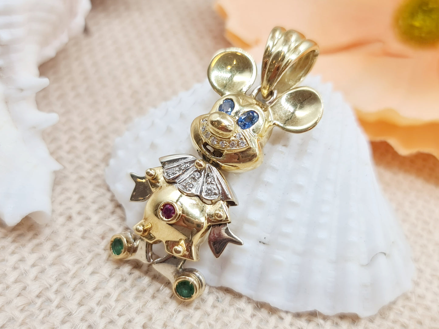 Anhänger Mickey Mouse 750 18 KT Gold