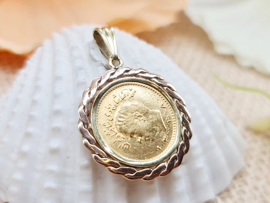Anhänger 1/4 Pahlavi Iran 585 14 KT Gold