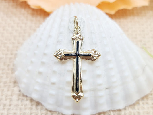 Anhänger Kreuz Emaille 585 14 KT Gold