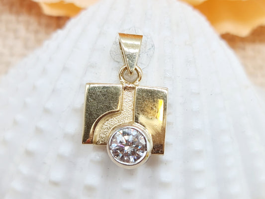 Anhänger Brillant 750 18 KT Bicolor Gold