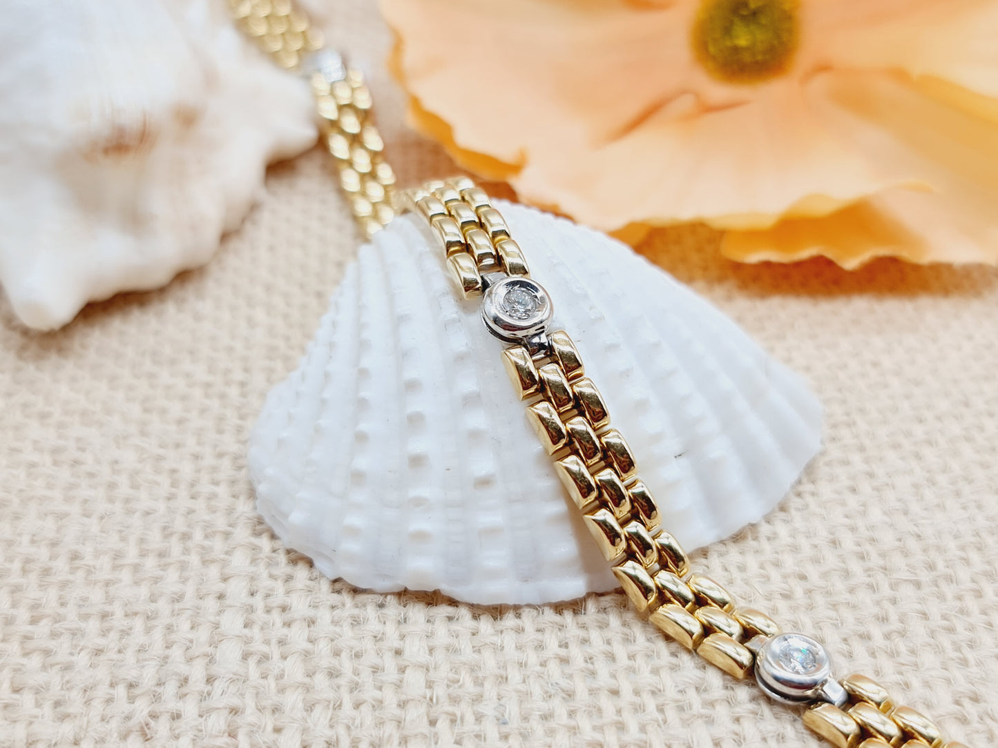 Armband Brillanten 750 18 KT bicolor Gold