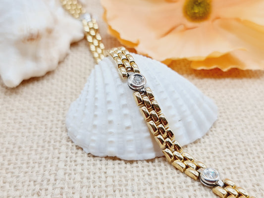 Armband Brillanten 750 18 KT bicolor Gold