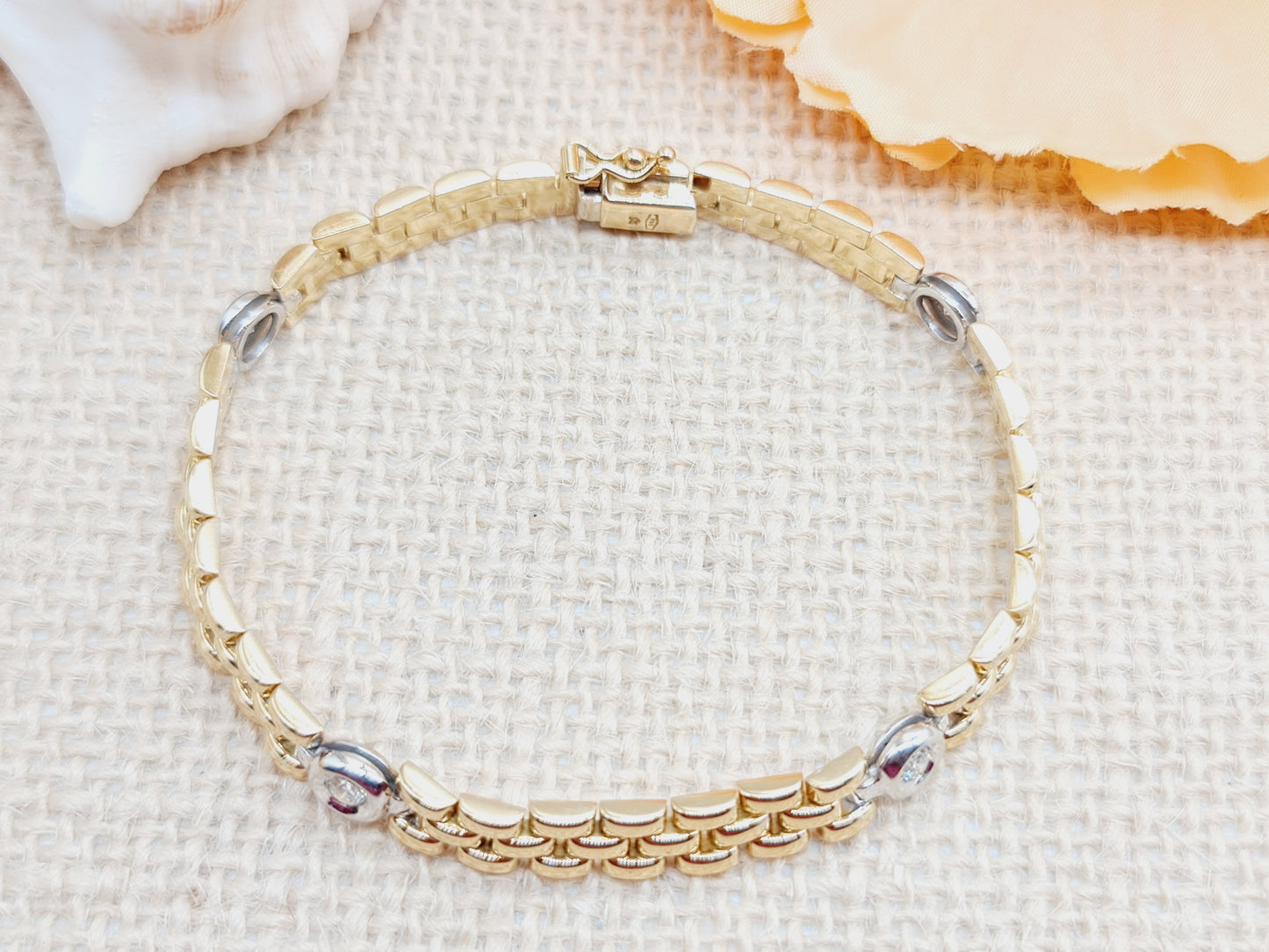 Armband Brillanten 750 18 KT bicolor Gold