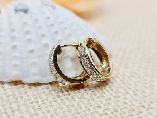 Ohrringe Creolen Zirkonia 333 8 KT Gold