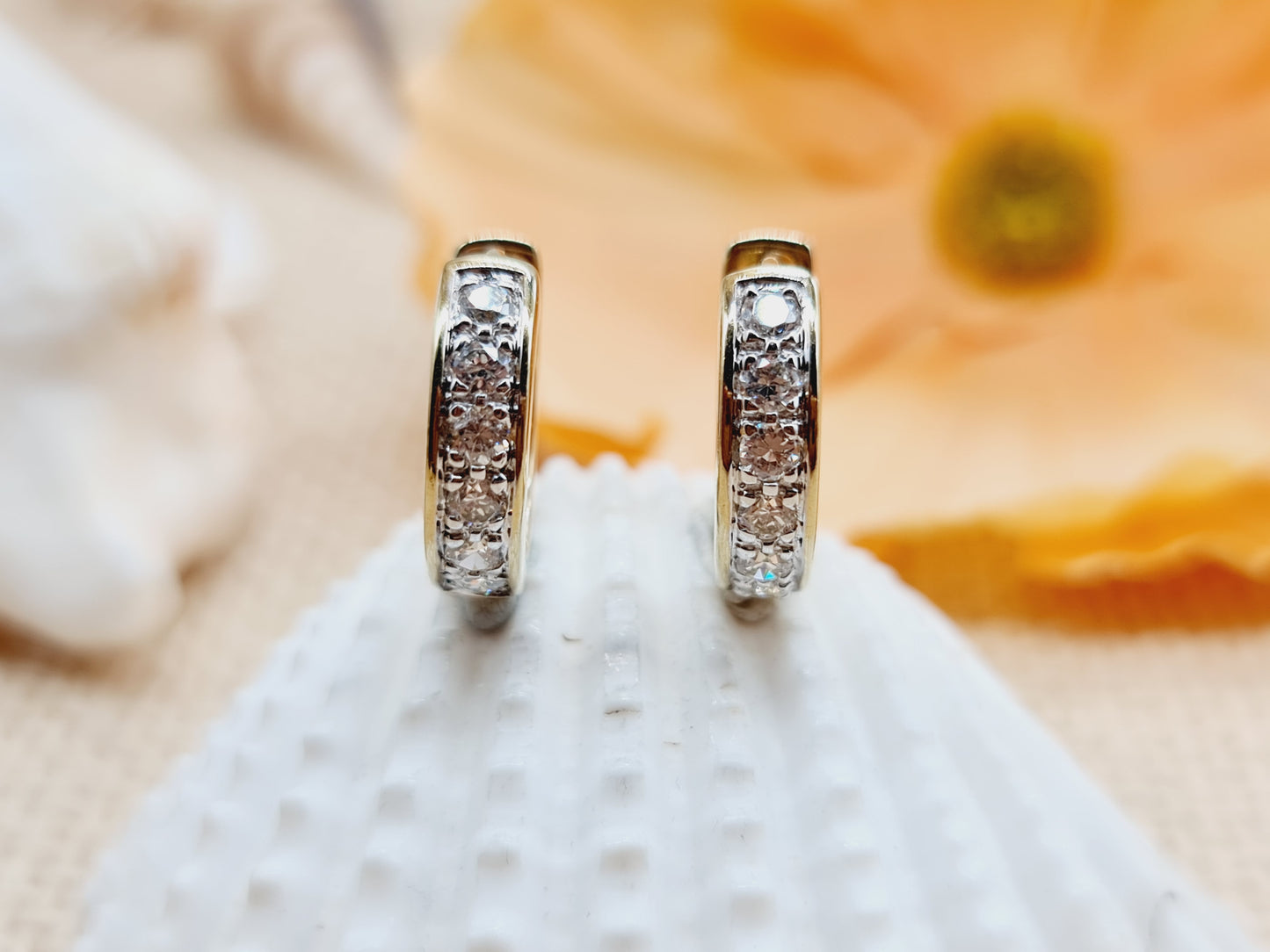 Ohrringe Creolen Zirkonia 333 8 KT Gold