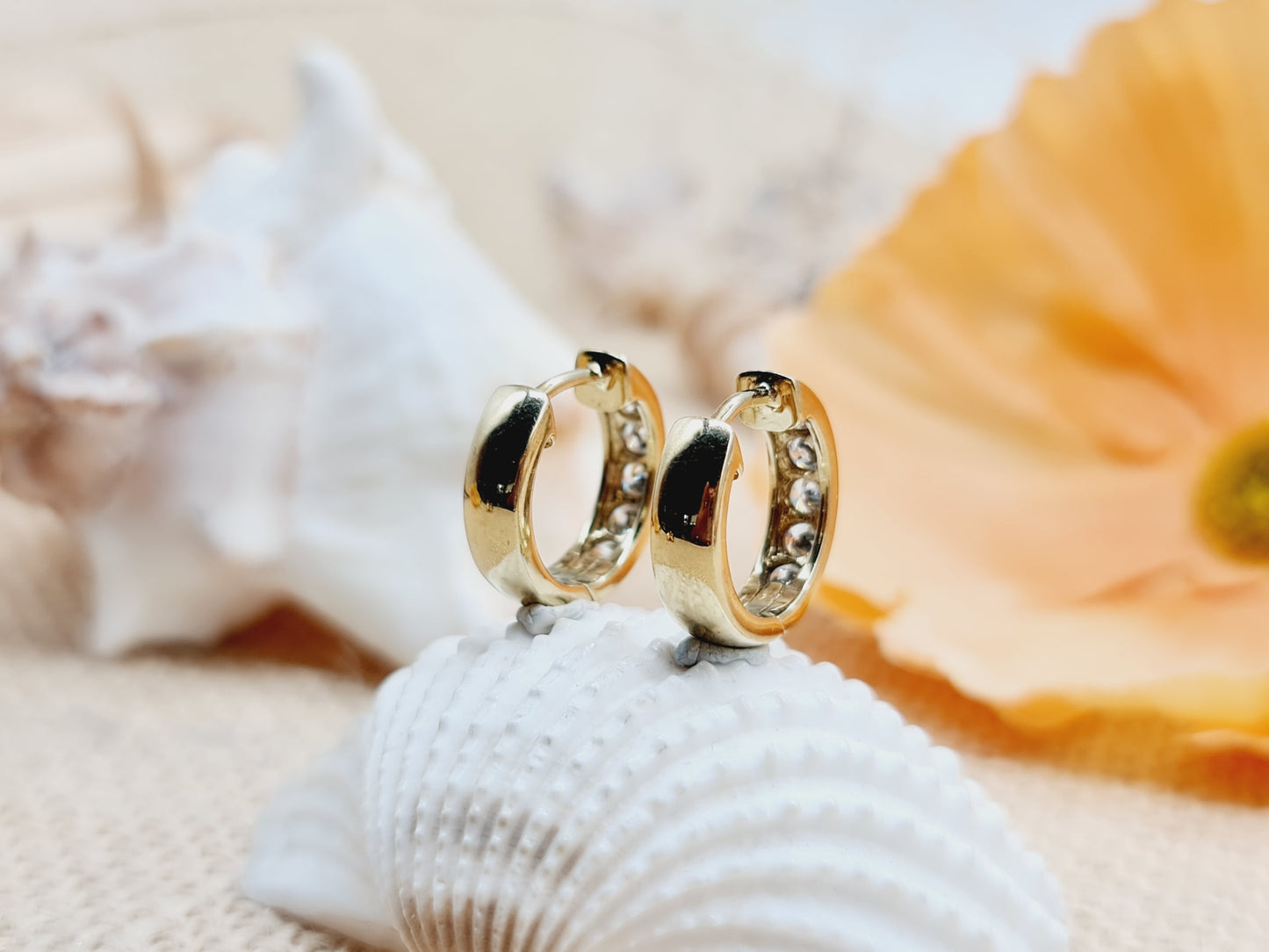 Ohrringe Creolen Zirkonia 333 8 KT Gold