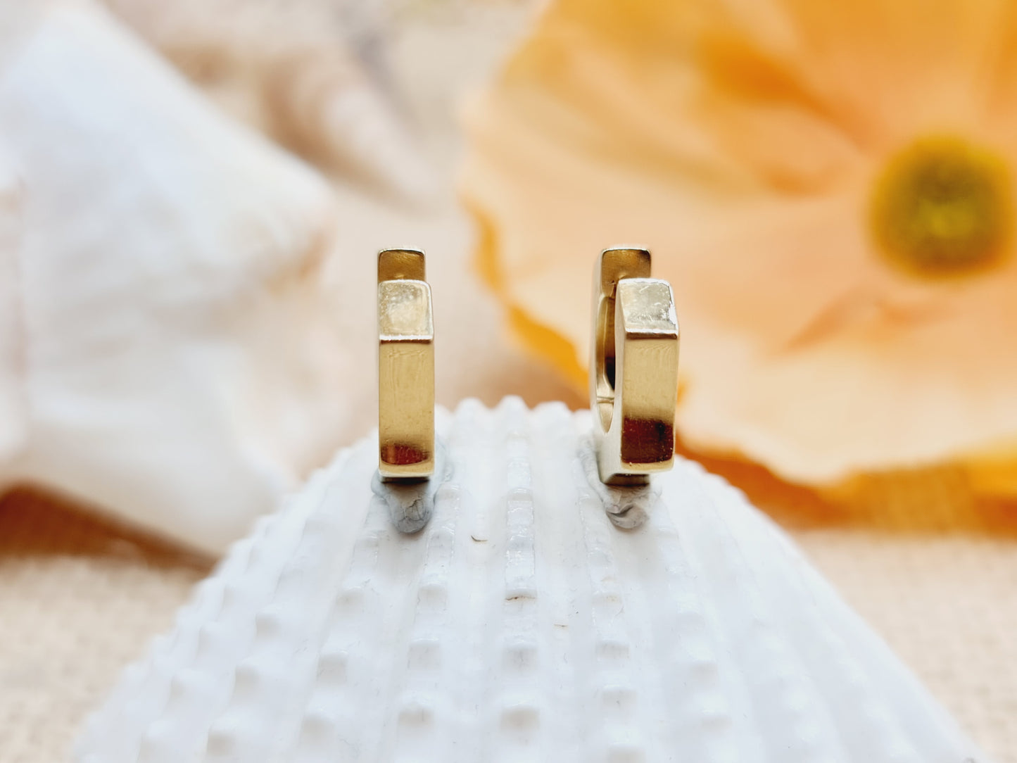 Ohrringe Creolen Eckig 375 9 KT Gold