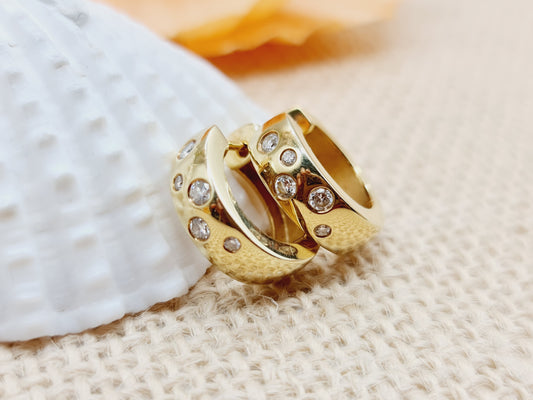 Ohrringe Creolen Brillanten 585 14 KT Gold