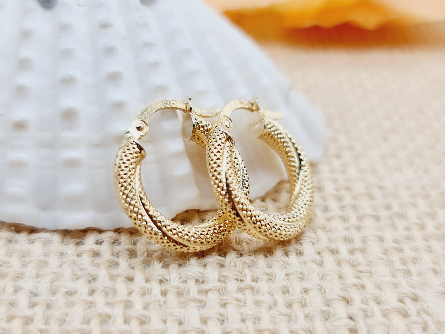 Ohrringe Creolen 750 18 KT Gold