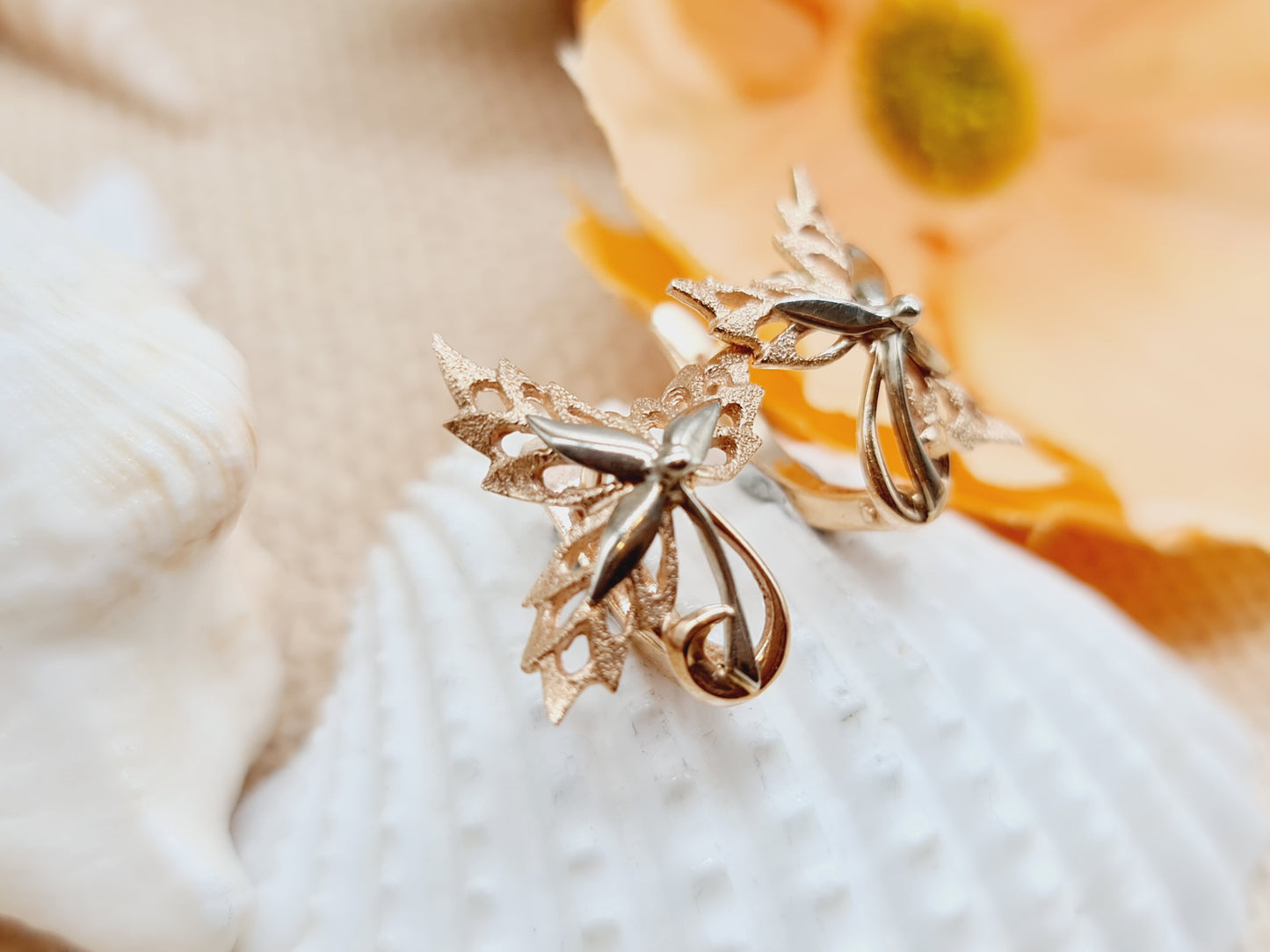 Ohrringe Schmetterling 583 14 KT Rotgold