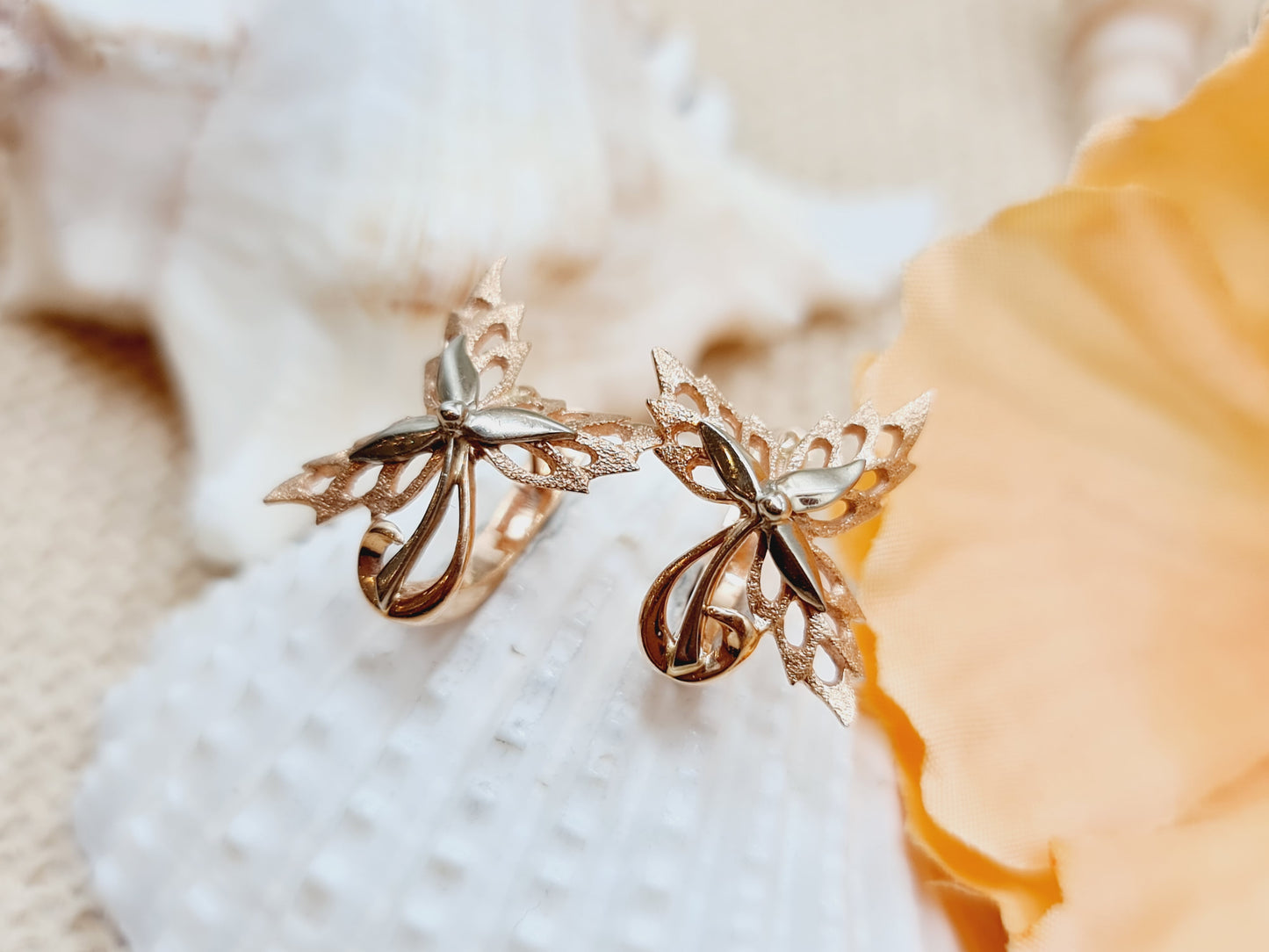 Ohrringe Schmetterling 583 14 KT Rotgold