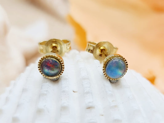 Ohrringe Opal Triplette 333 8 KT Gold