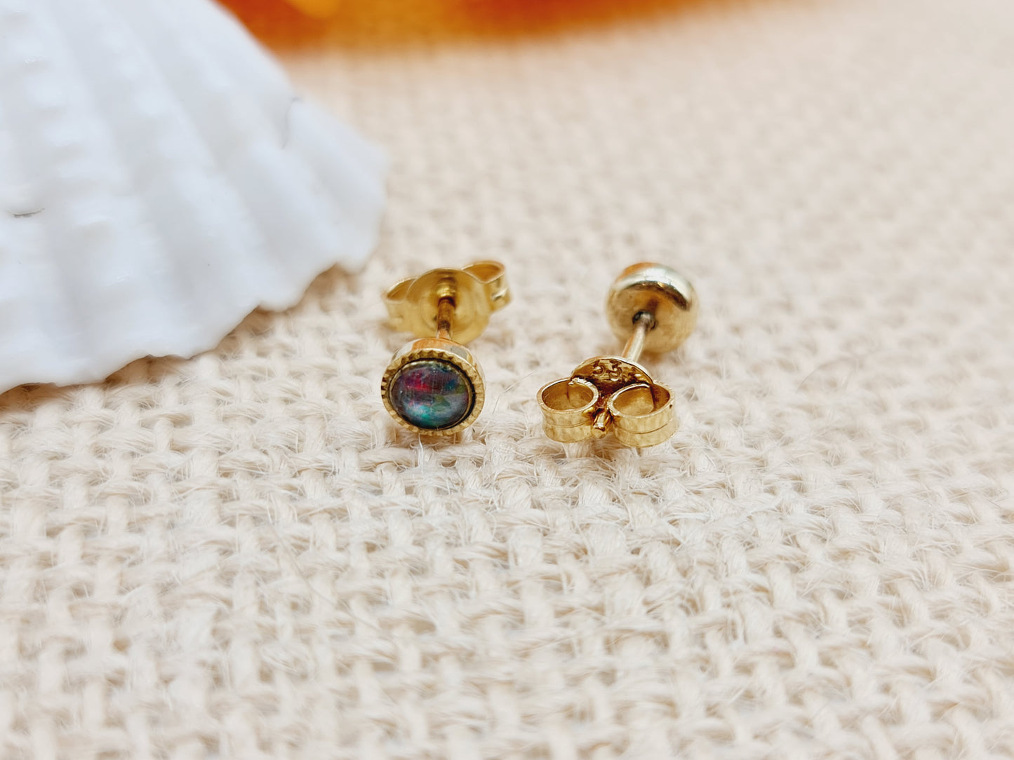 Ohrringe Opal Triplette 333 8 KT Gold