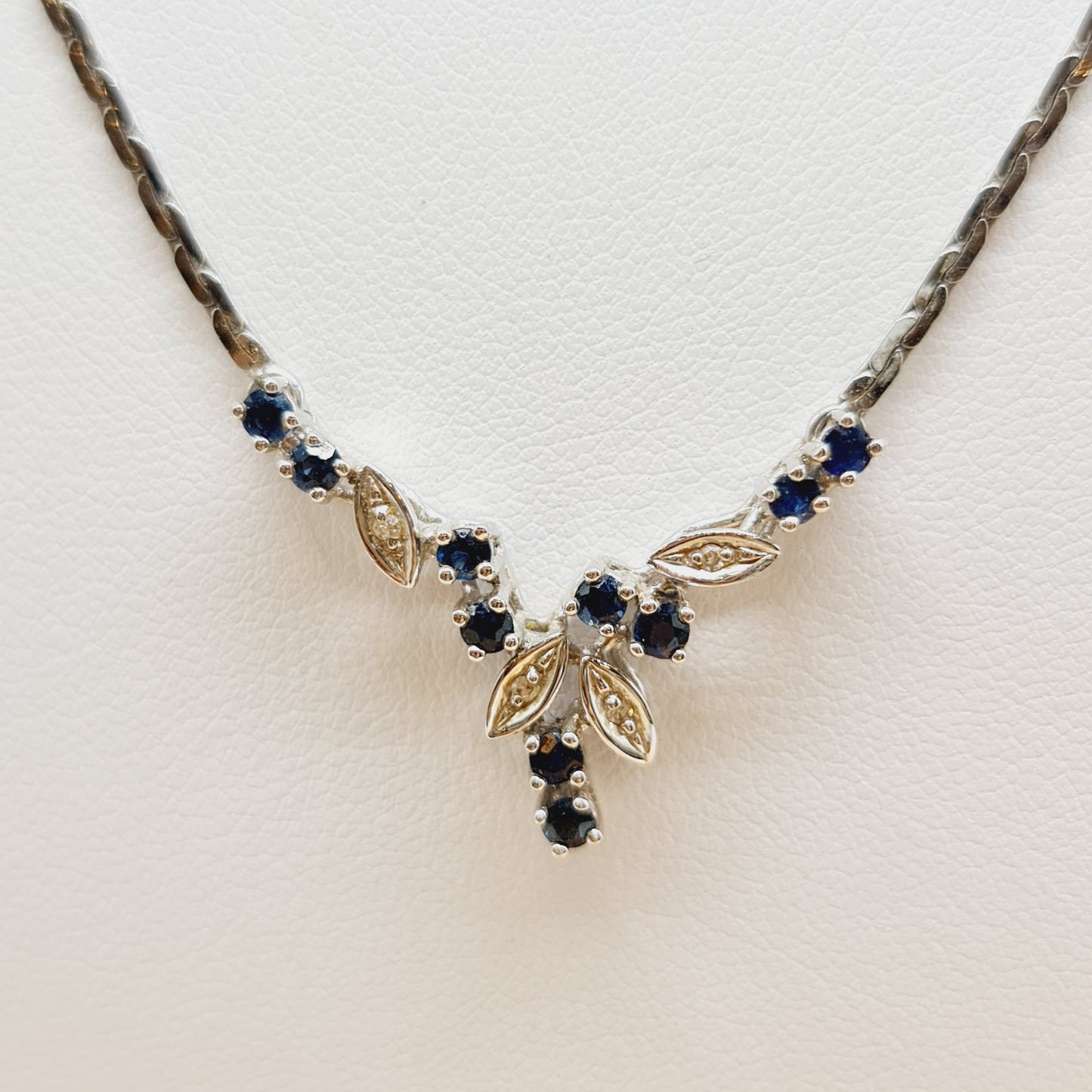 Collier Safire Brillanten 41cm 585 14 KT Gold