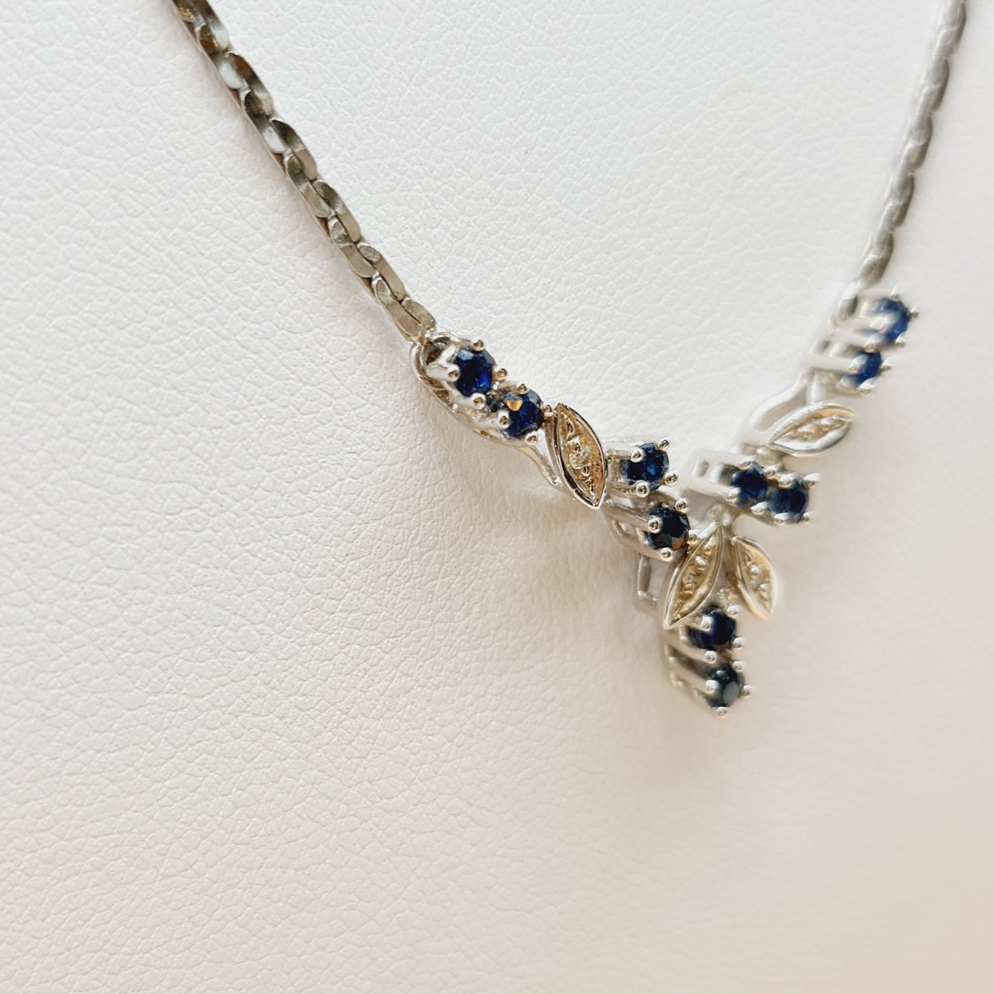 Collier Safire Brillanten 41cm 585 14 KT Gold