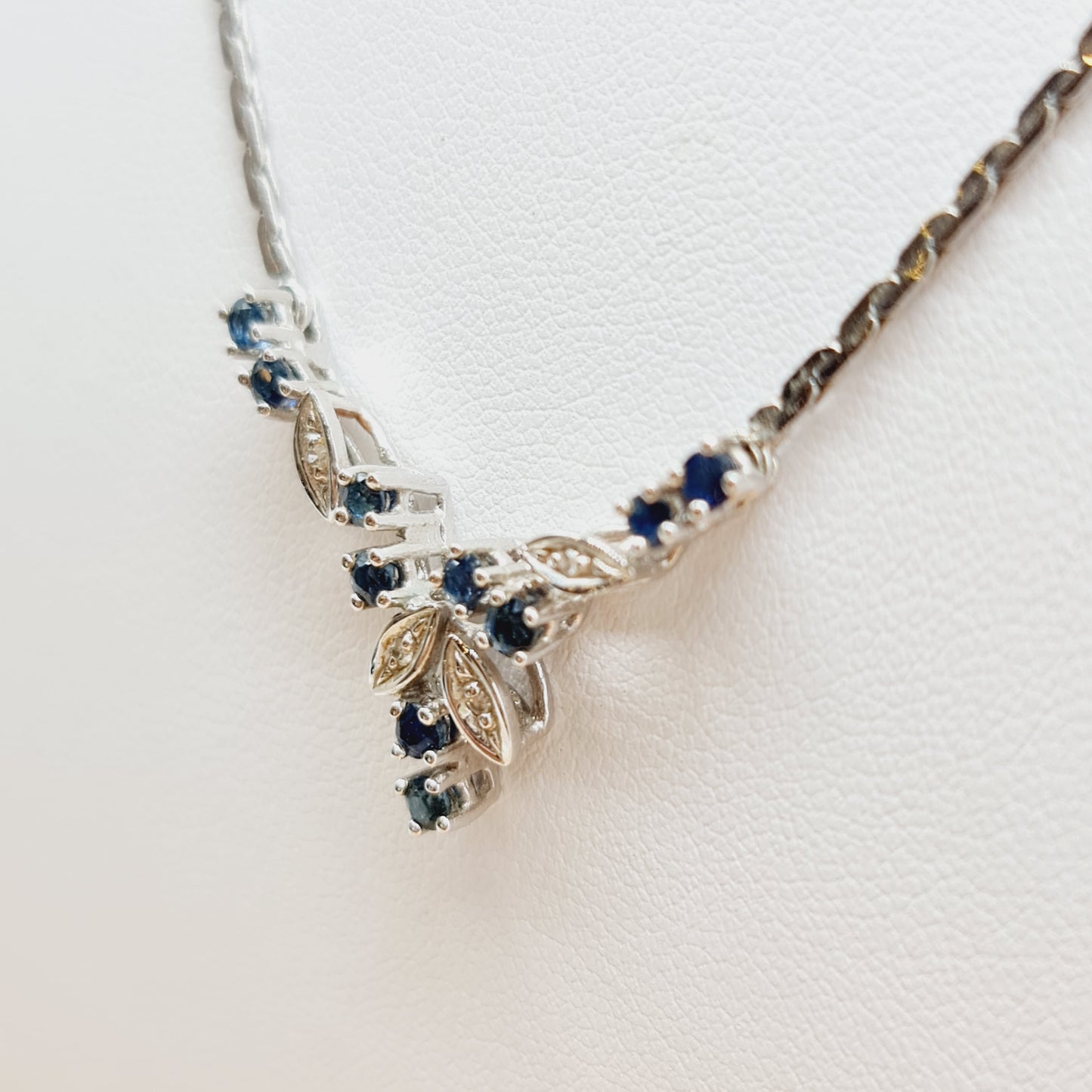 Collier Safire Brillanten 41cm 585 14 KT Gold