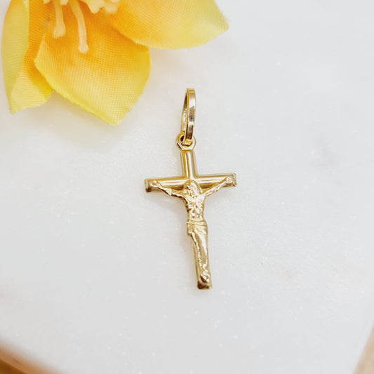 Anhänger Kreuz Jesus 585 14 KT Gold