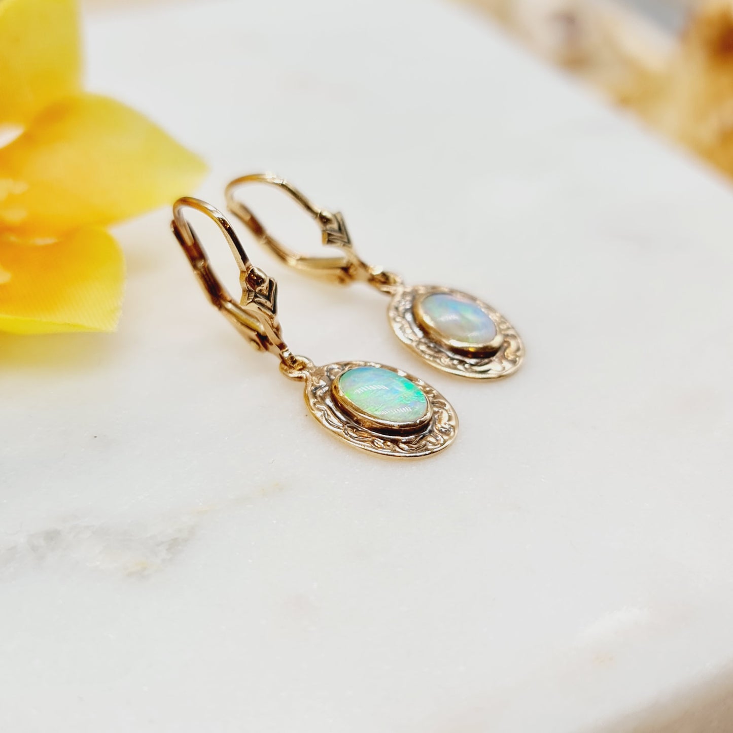 Ohrringe Opale 585 14 KT Gold