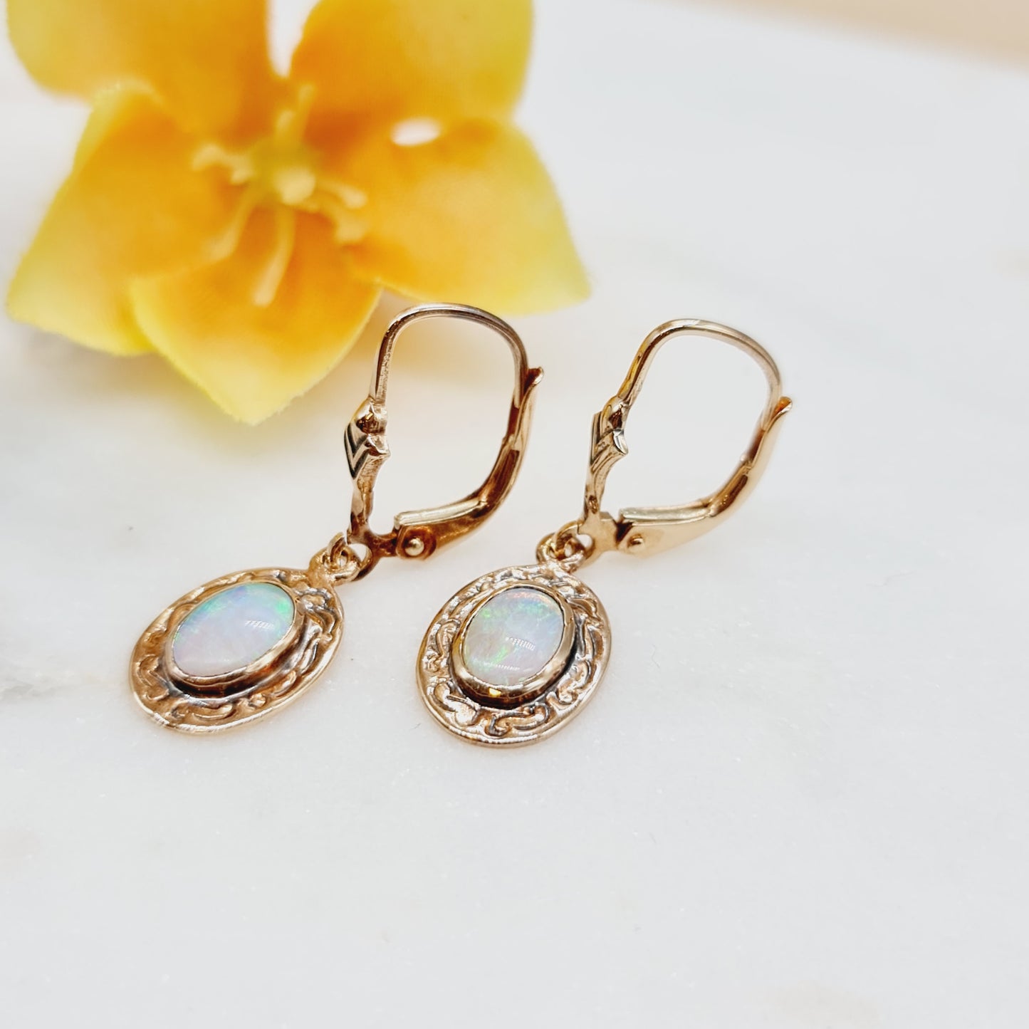 Ohrringe Opale 585 14 KT Gold