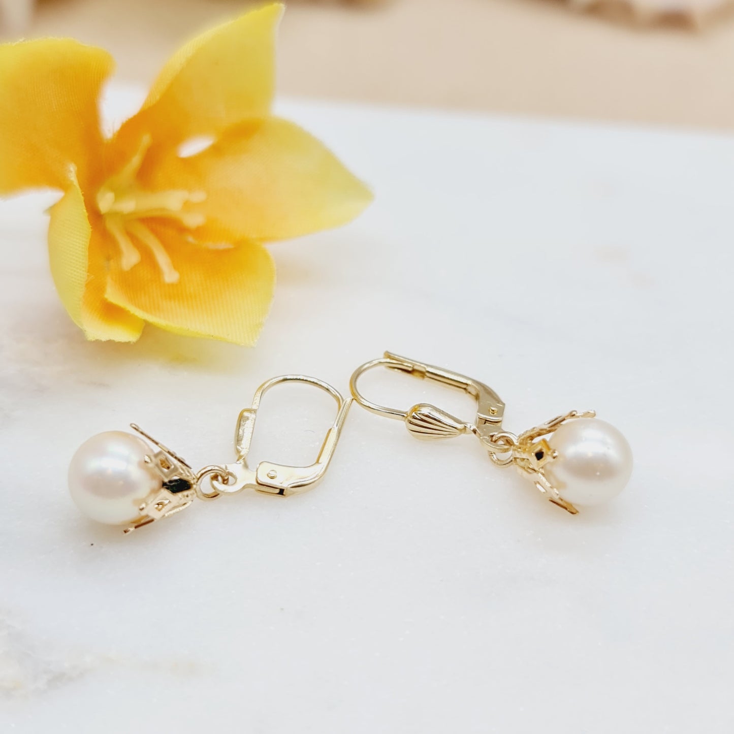 Ohrringe Perlen 585 14 KT Gold