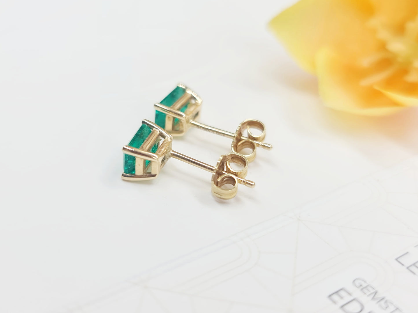 Ohrringe Lab Grown Smaragd 585 14 KT Gold