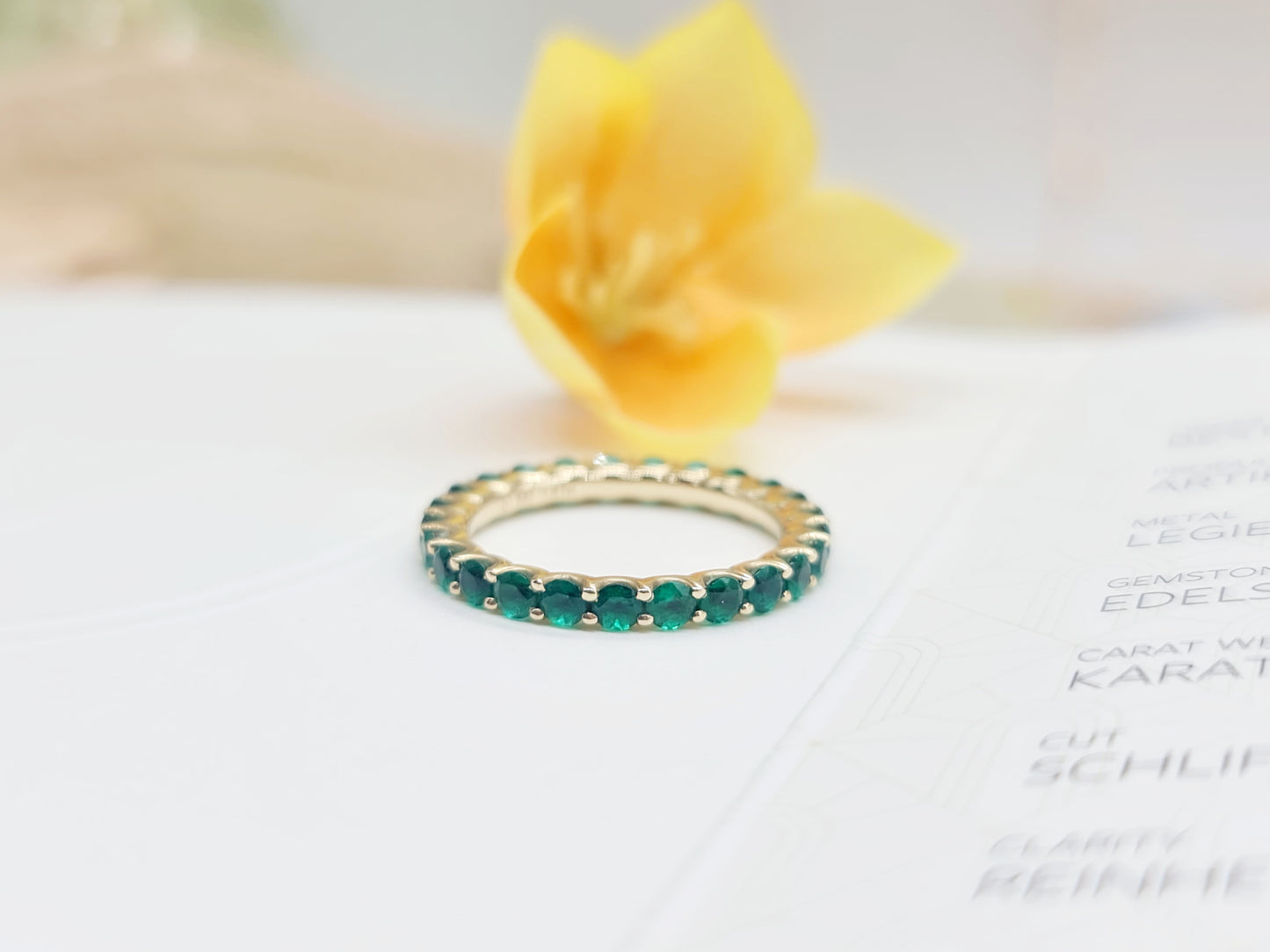 Ring Memory Lab Grown Smaragd 585 14 KT Gold