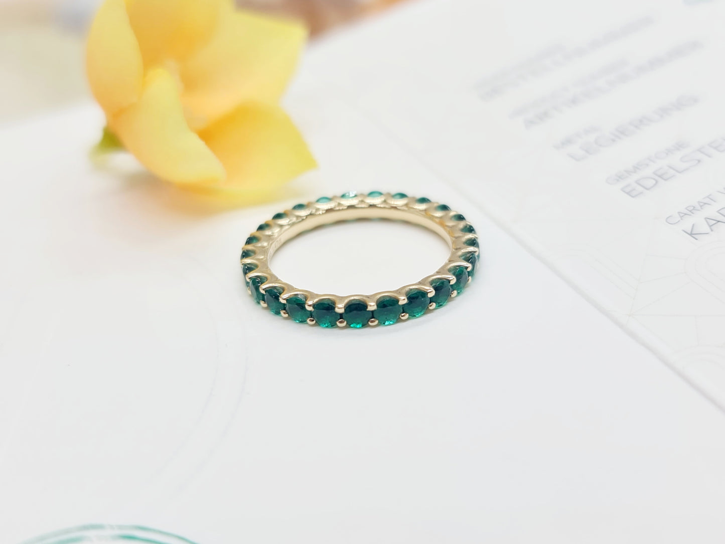 Ring Memory Lab Grown Smaragd 585 14 KT Gold