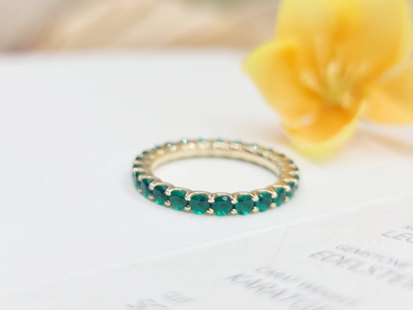 Ring Memory Lab Grown Smaragd 585 14 KT Gold