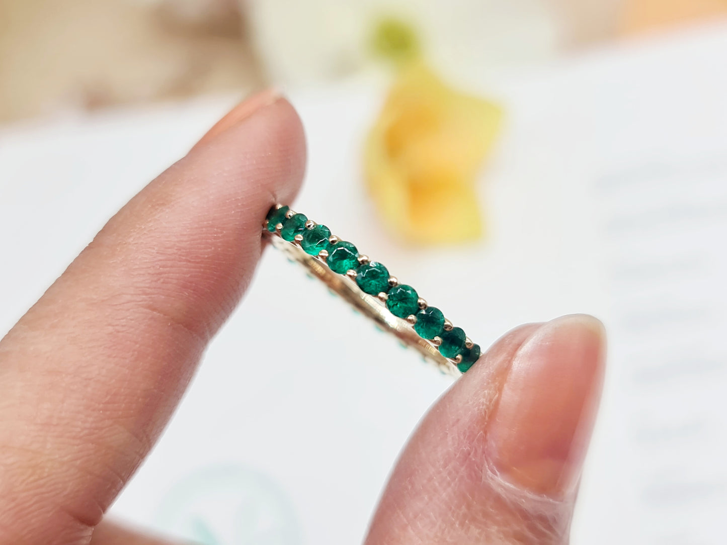 Ring Memory Lab Grown Smaragd 585 14 KT Gold