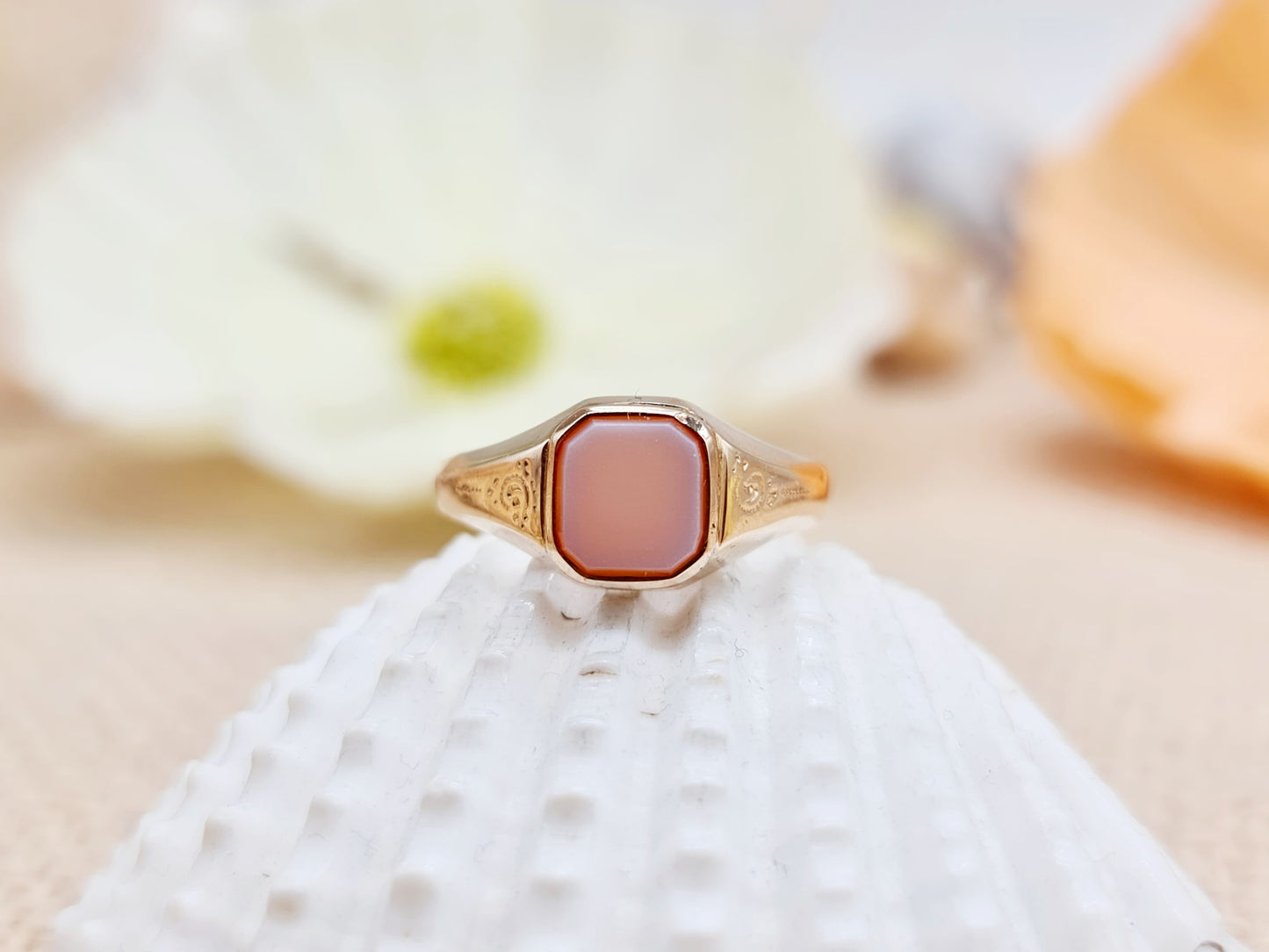 Siegelring Carneol 585 14 KT Gold Gr. 55