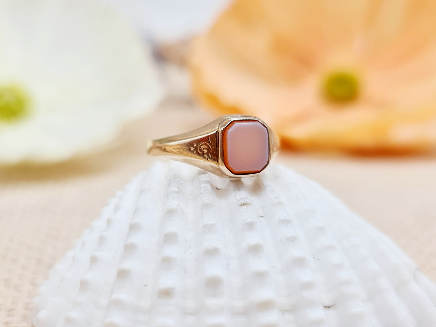 Siegelring Carneol 585 14 KT Gold Gr. 55