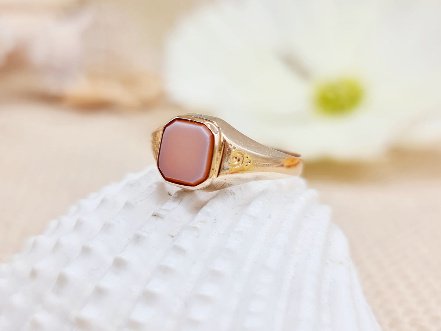 Siegelring Carneol 585 14 KT Gold Gr. 55