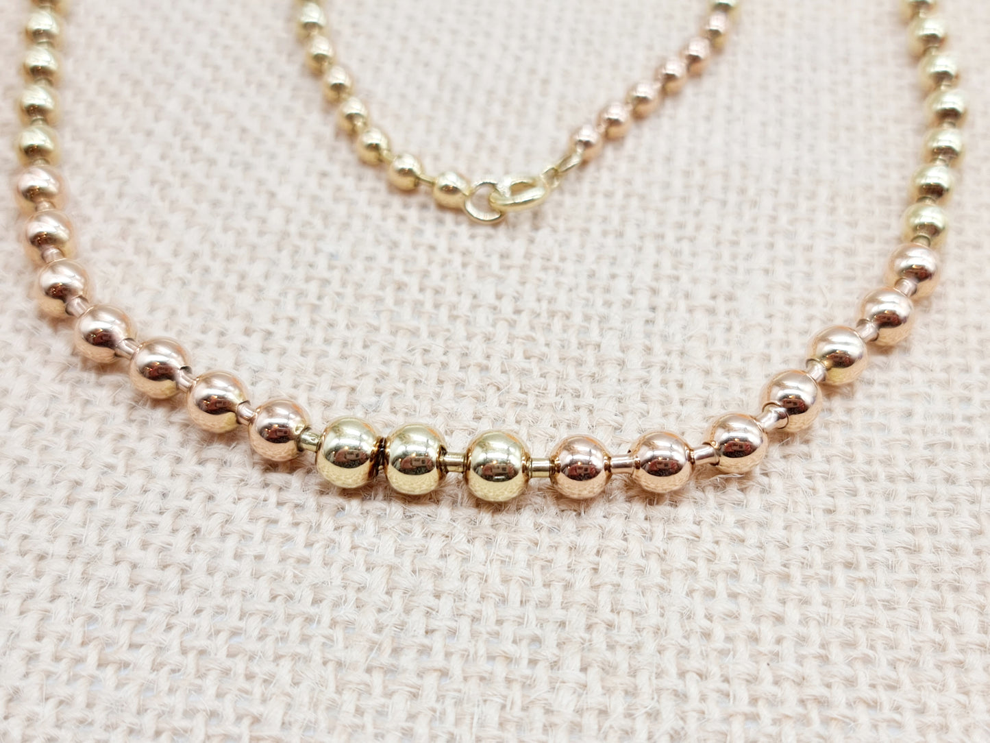 Collier Kugeln 3,9-6,5mm 44cm 585 14 KT Gelbgold Rotgold