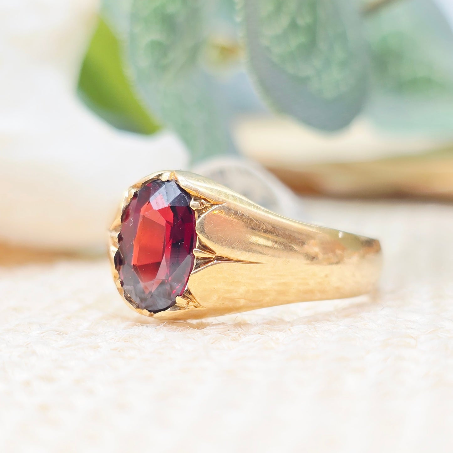 Ring Granat 585 14 KT Gold Gr. 60