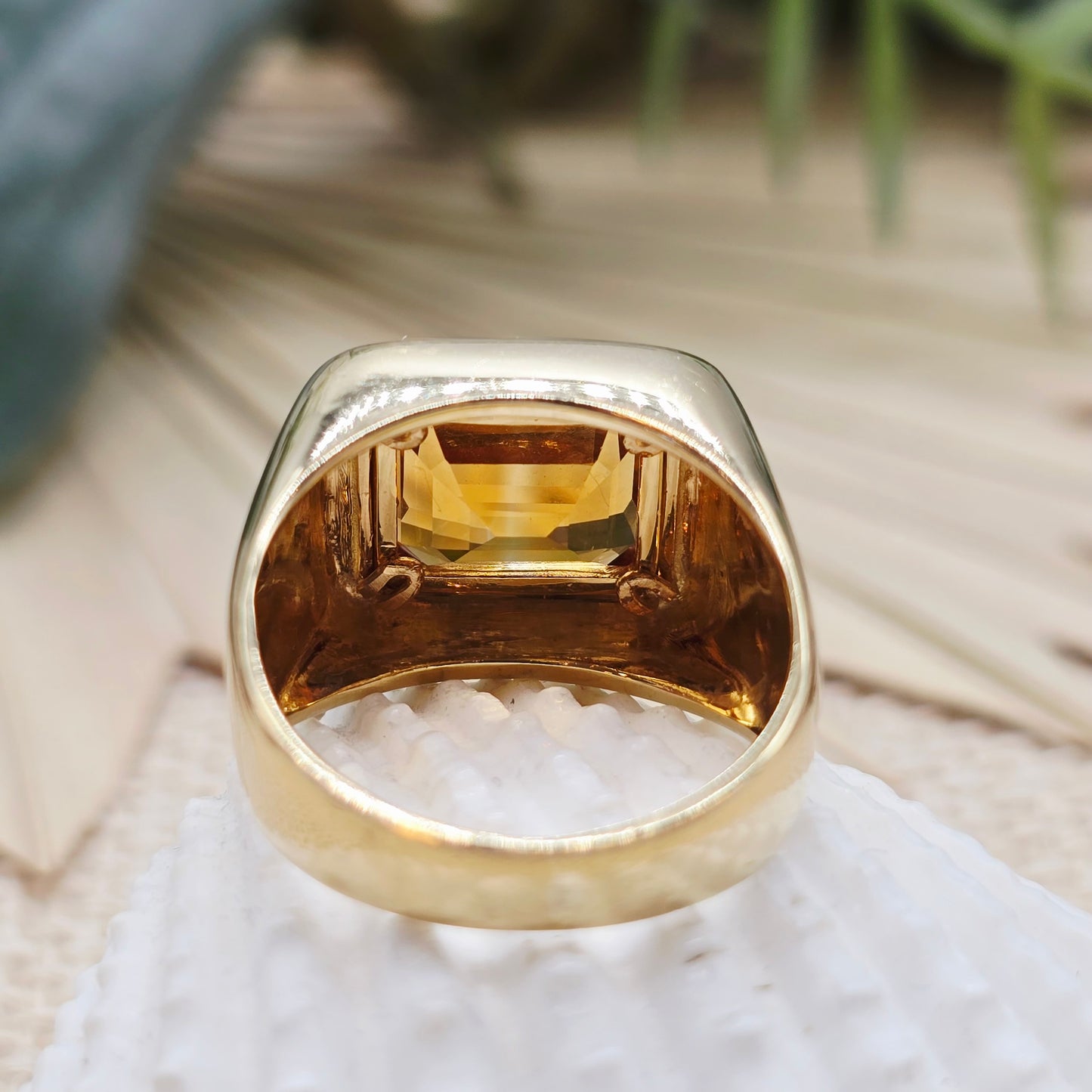 Ring 585 14 KT Gold Citrin Gr: 57