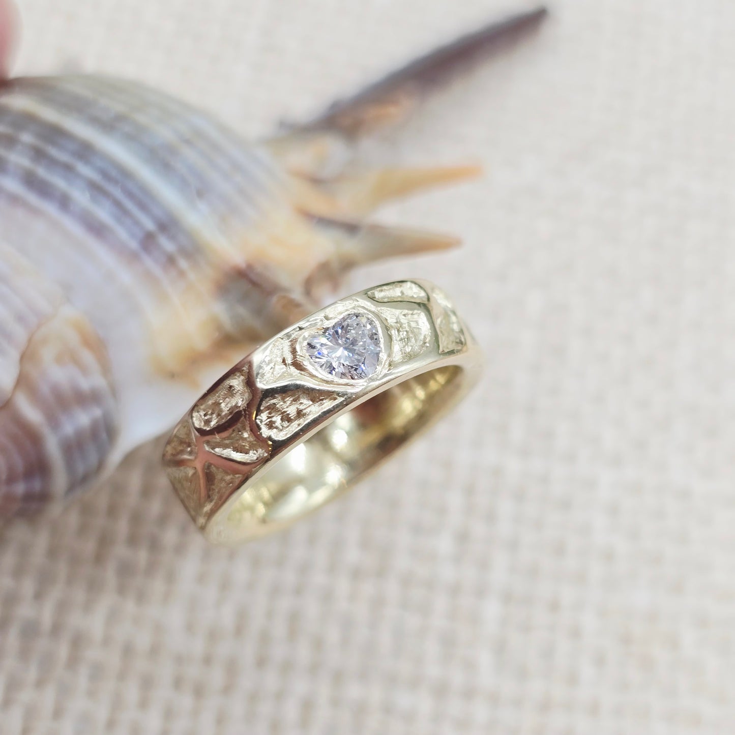 Gold Ring 585 14KT Gr: 53 Diamant Herz ca. 0,30ct VVS G