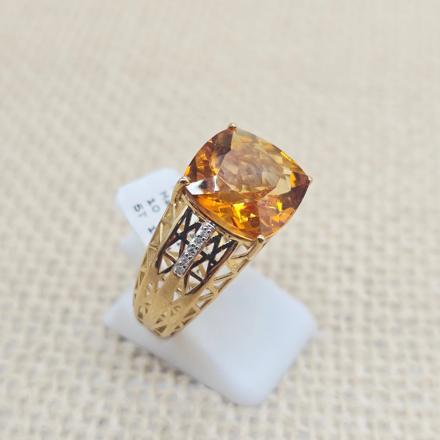 Ring Citrin 375 9 KT Gold Gr. 57