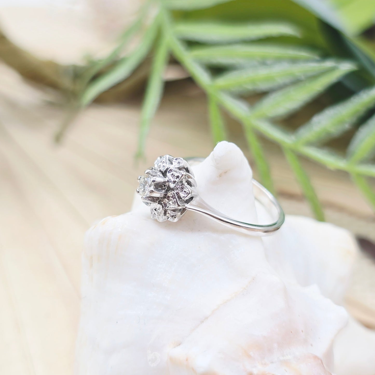 Ring 1 Brillant 0,13ct SI H 750 18KT Weißgold Gr: 53