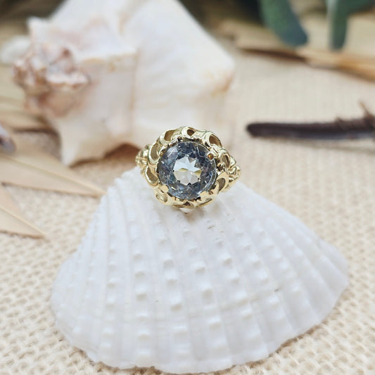 Ring Aquamarin 585 14 KT Gold Gr. 56
