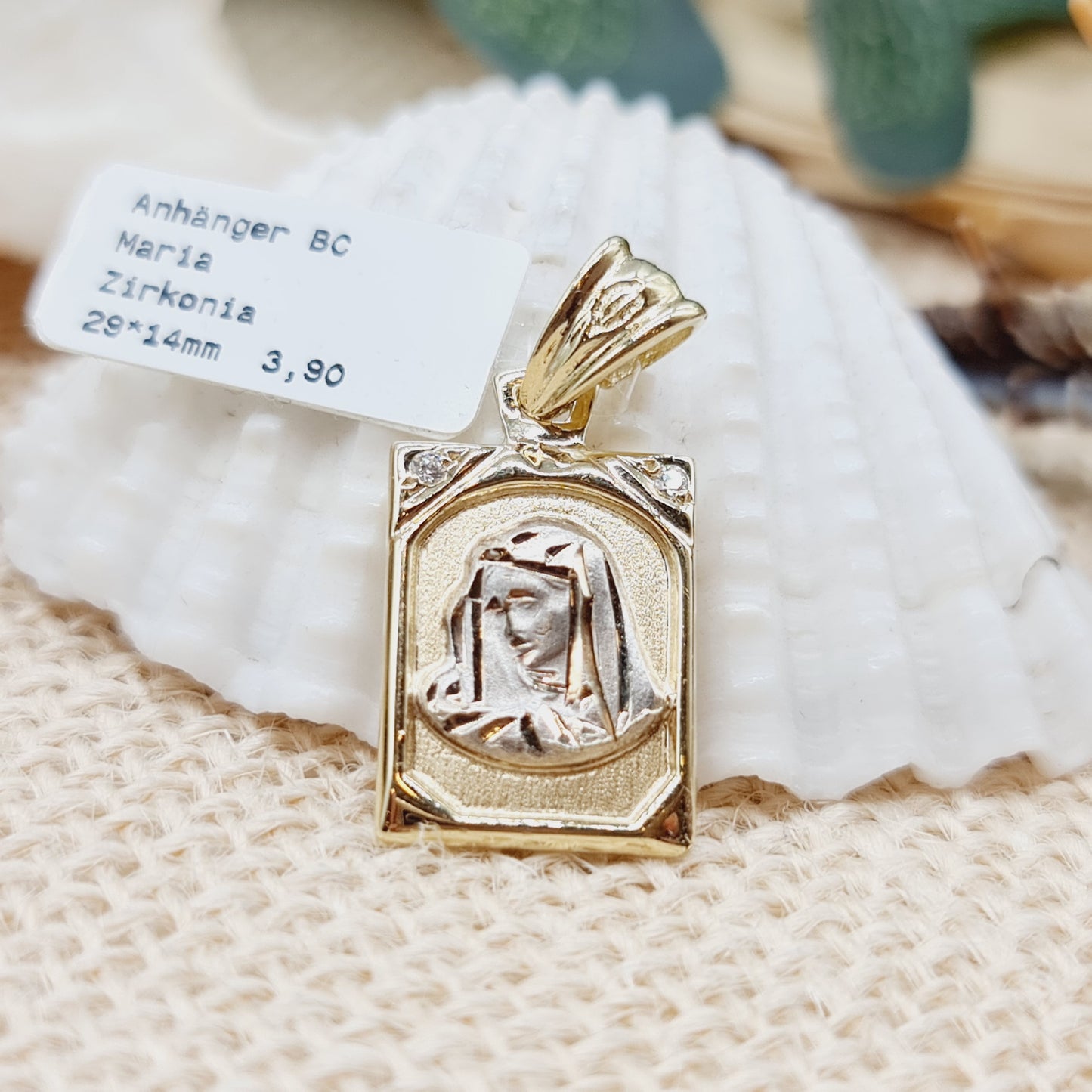 Anhänger Gold Maria BC 585 14kt Zirkonia 29*14mm