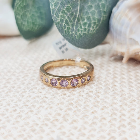 Ring purpur Safire 375 9 KT Gold Gr. 53