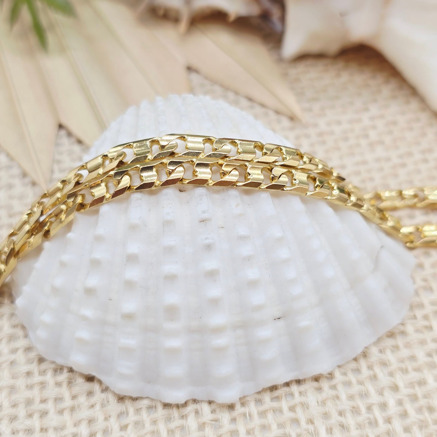 Kette Gold Panzerplatte 60cm 750 18 KT