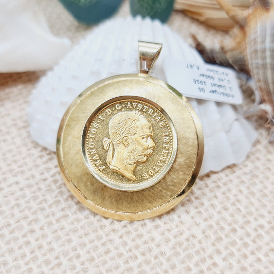 Anhänger Gold Dukat 986er 1915 Fassung 585 14kt 8,67g