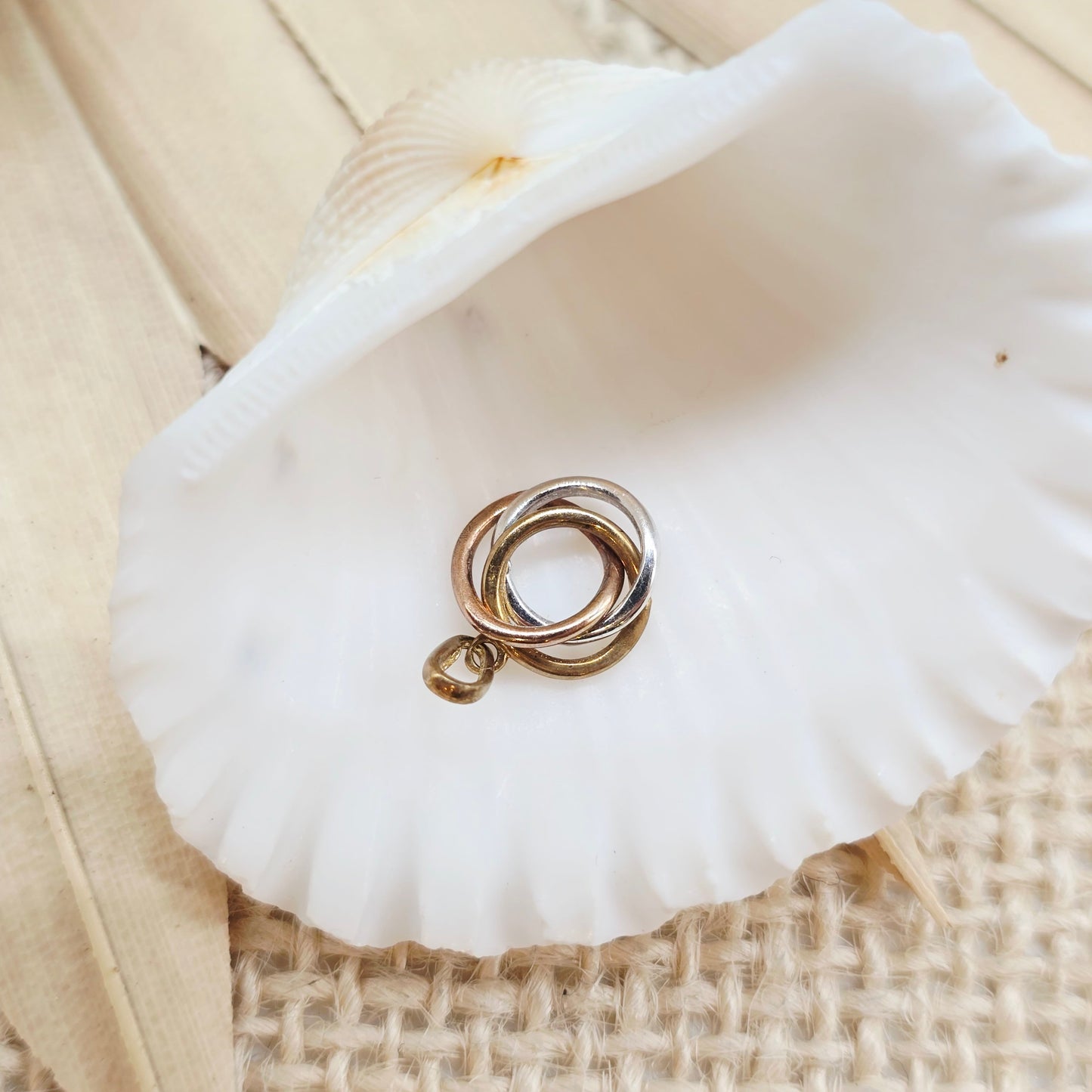 Anhänger Gold Tricolor 375 9kt Trinity Gr: 15*9mm
