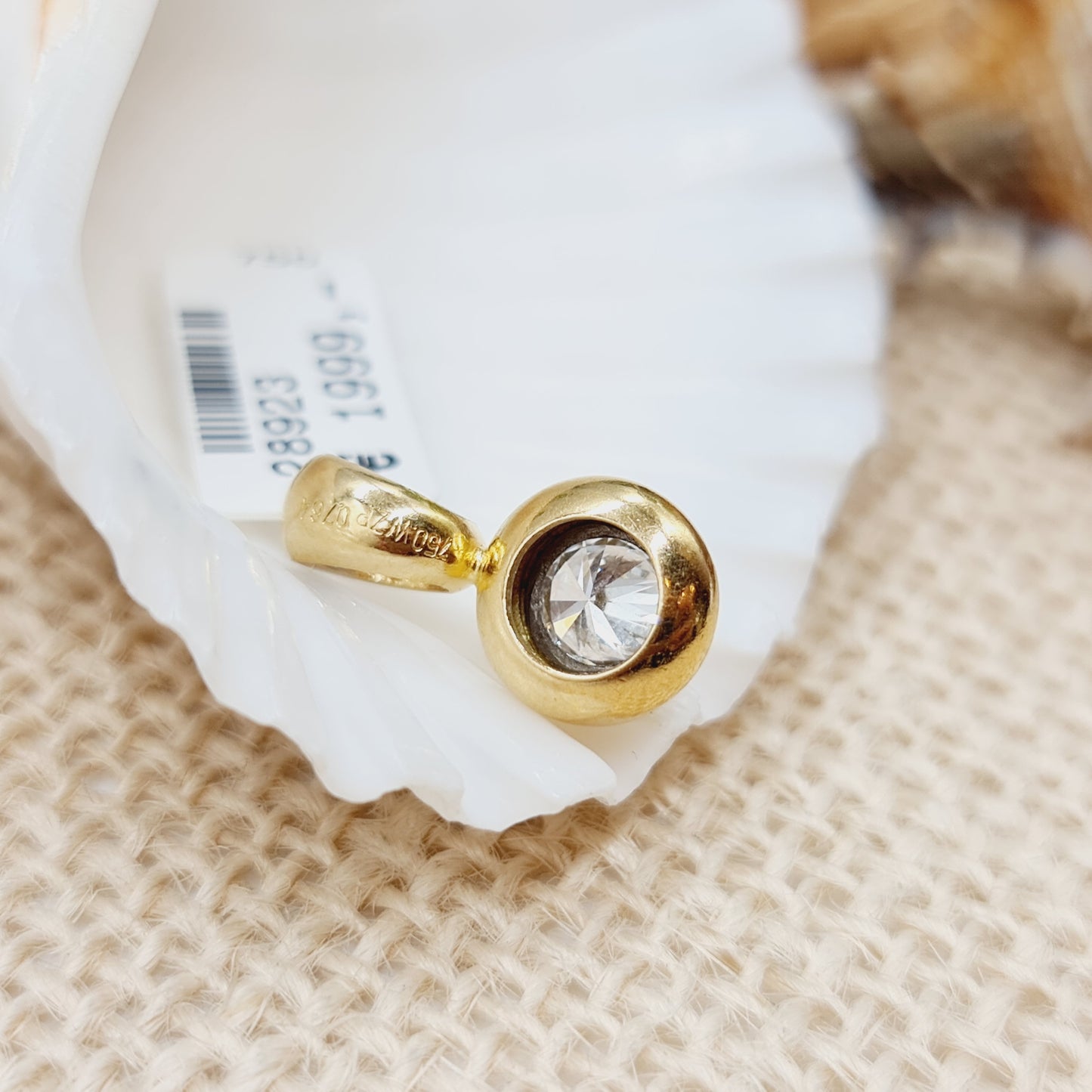 Anhänger Gold Solitär 0,764ct 3Brillanten 750 18kt 2,30g