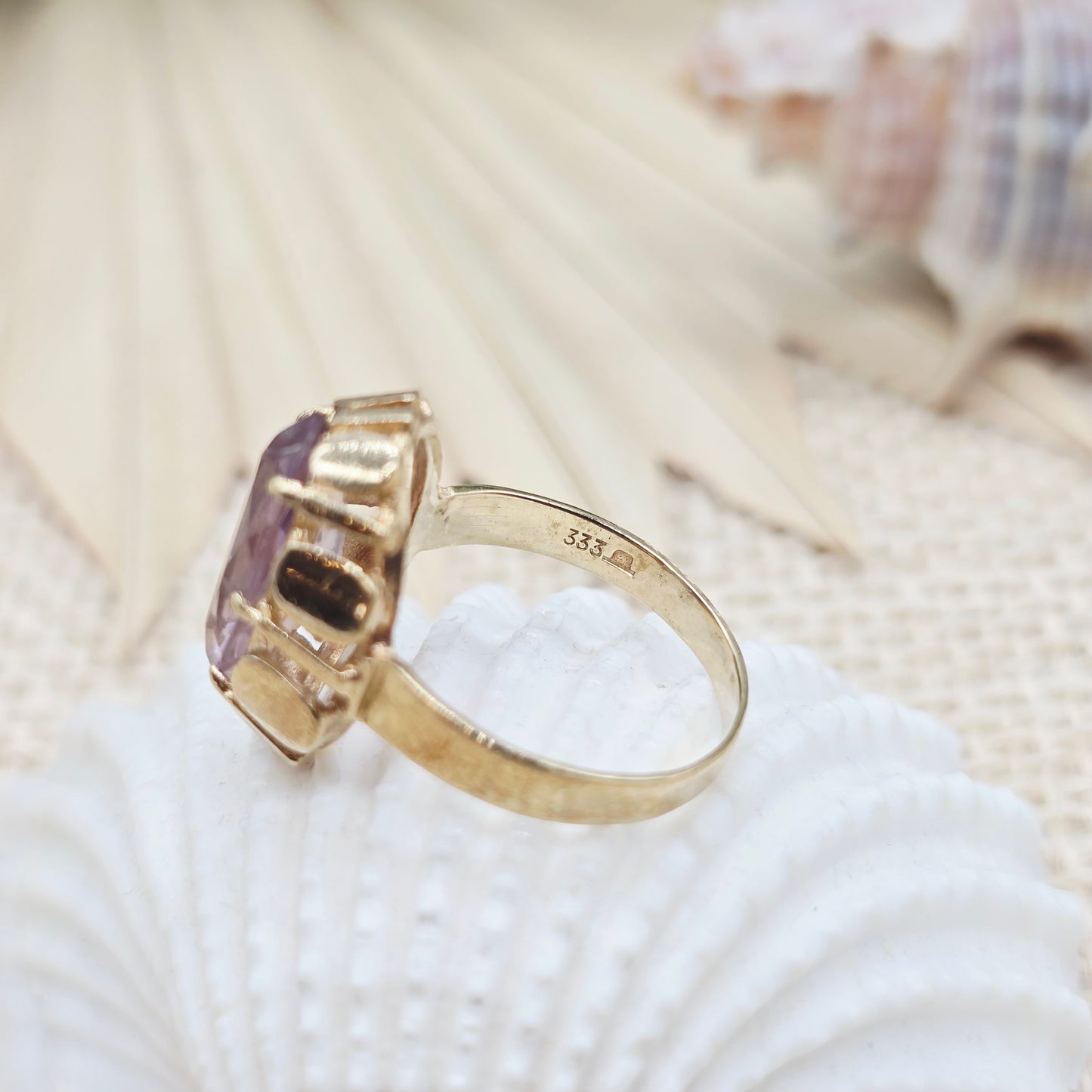 Ring Gold 333 8kt Amethyst Gr: 54