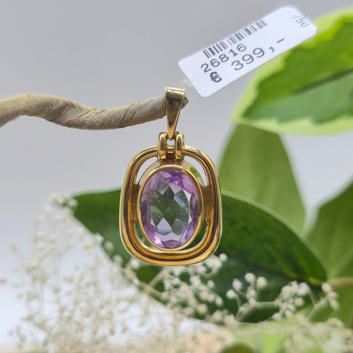 Anhänger Gold 750 18kt Amethyst Gr: 30*17mm