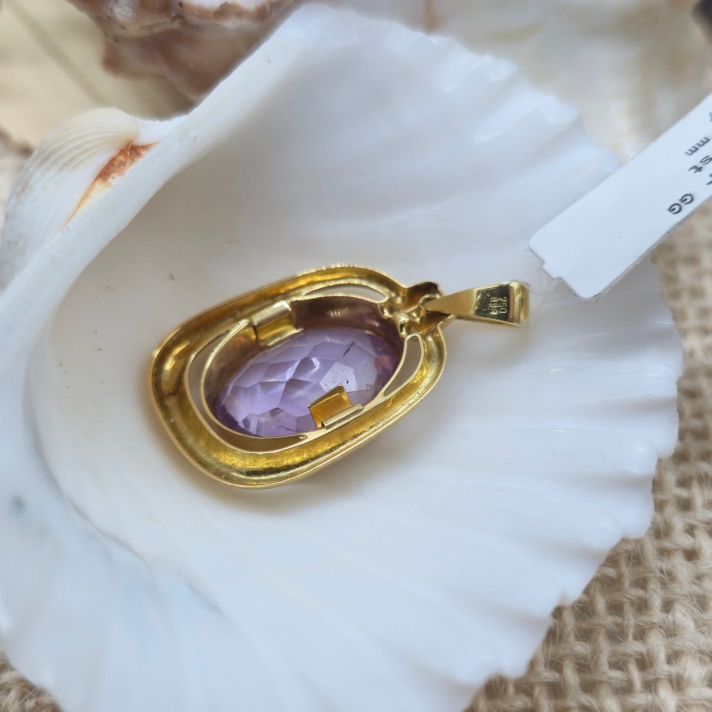 Anhänger Gold 750 18kt Amethyst Gr: 30*17mm