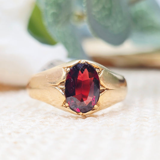 Ring Granat 585 14 KT Gold Gr. 60